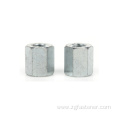 Blue white zinc galvanized long coupling round hexagon connection nuts